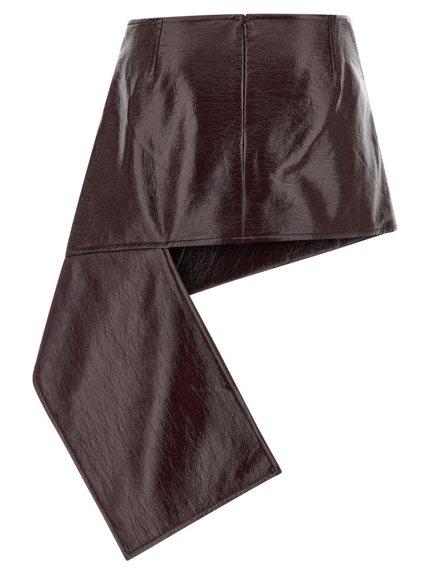 Maroon Vinyl mini skirt 2