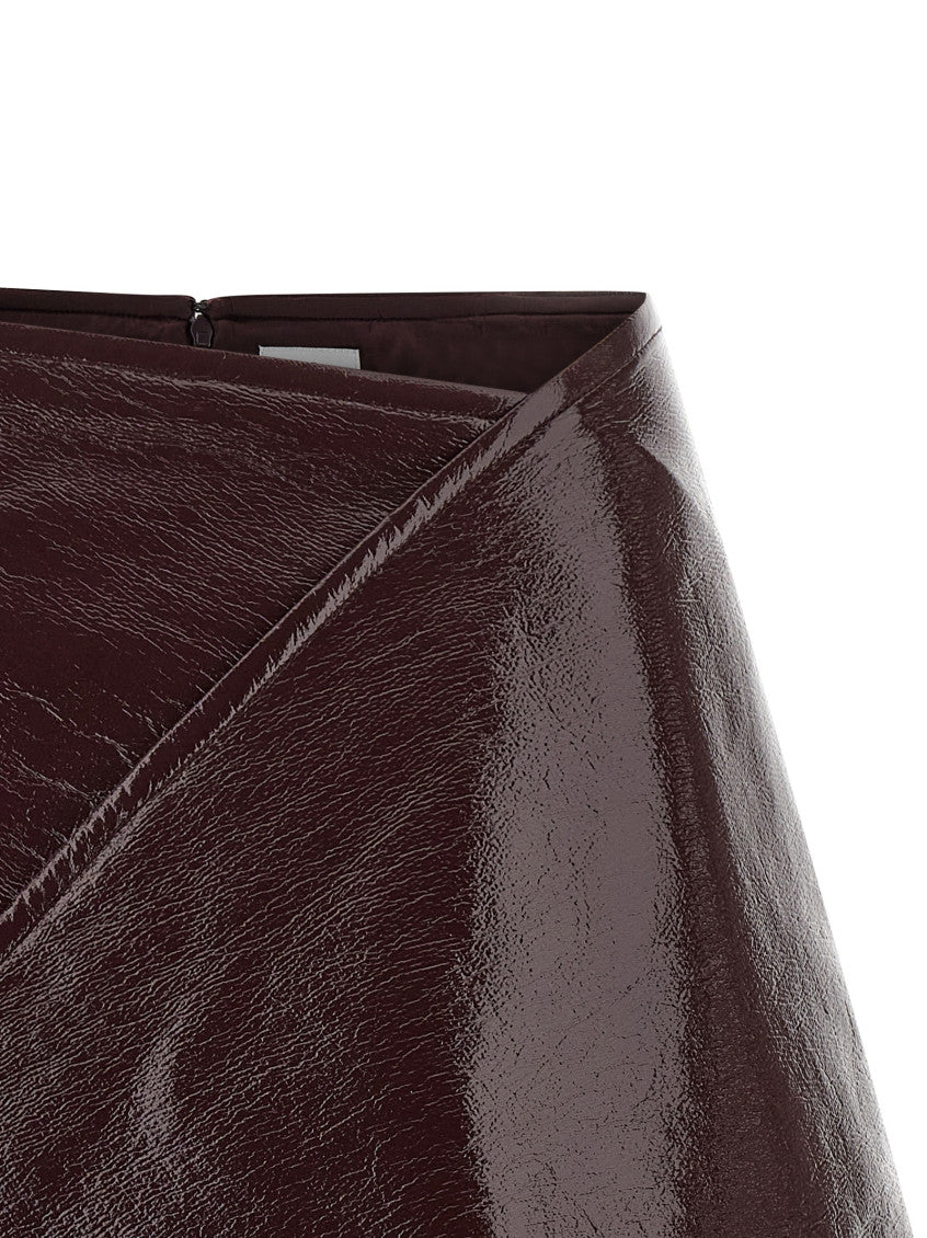 Maroon Vinyl mini skirt 3