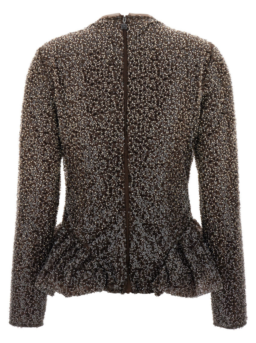 Beige Sequin top 2