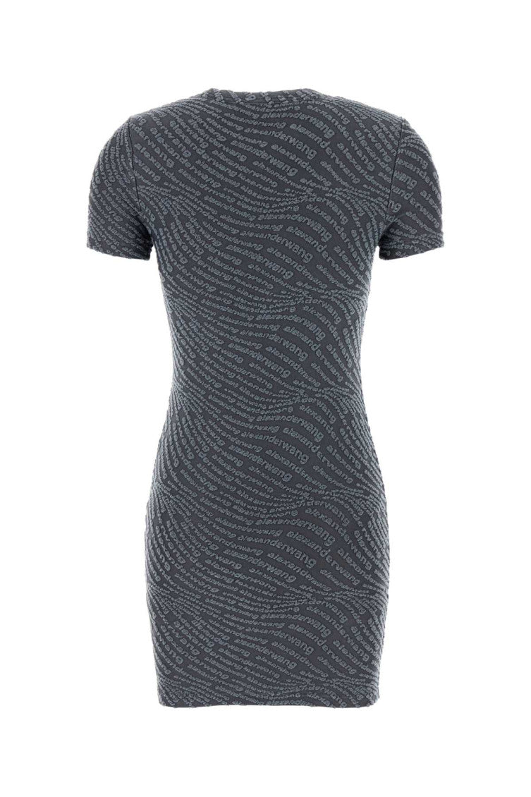 Grey Logo Jacquard Shrunken Mini Dress 2