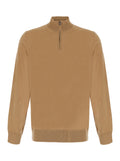 Beige Mock Collar Sweater 1