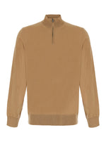 Beige Mock Collar Sweater 1