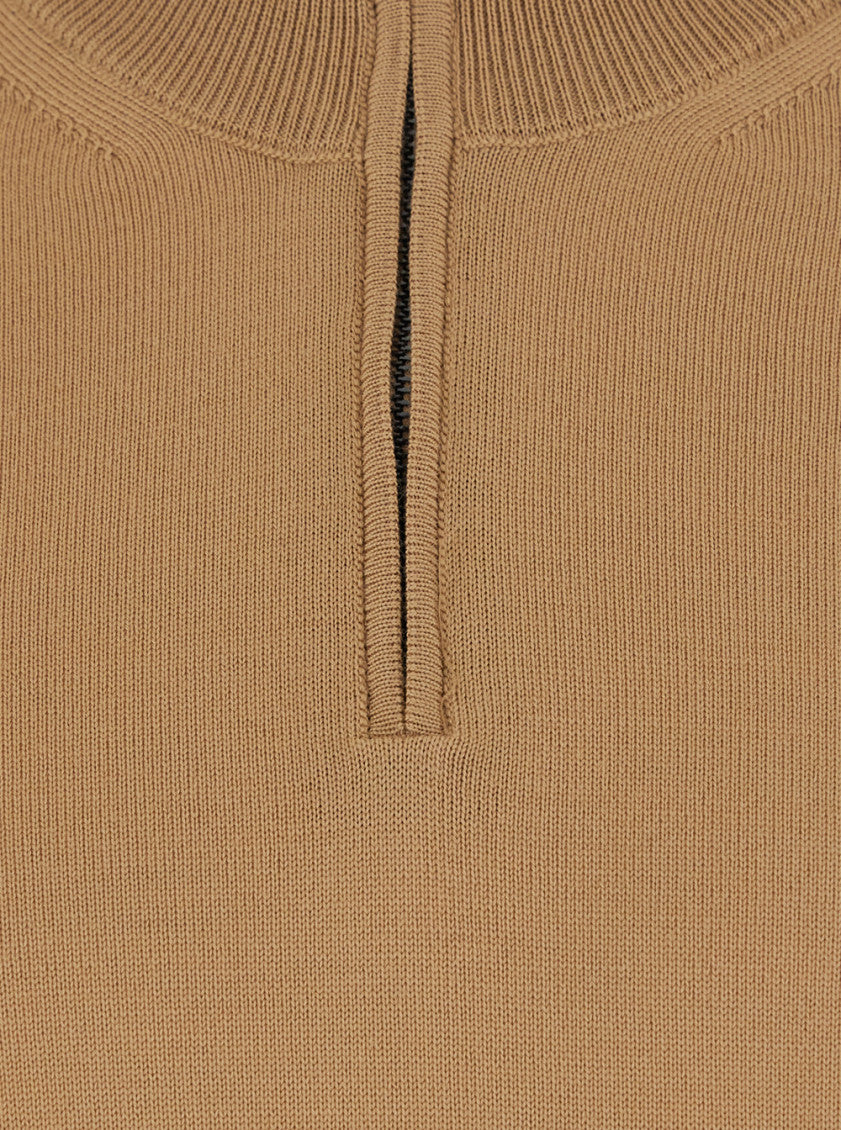 Beige Mock Collar Sweater 3