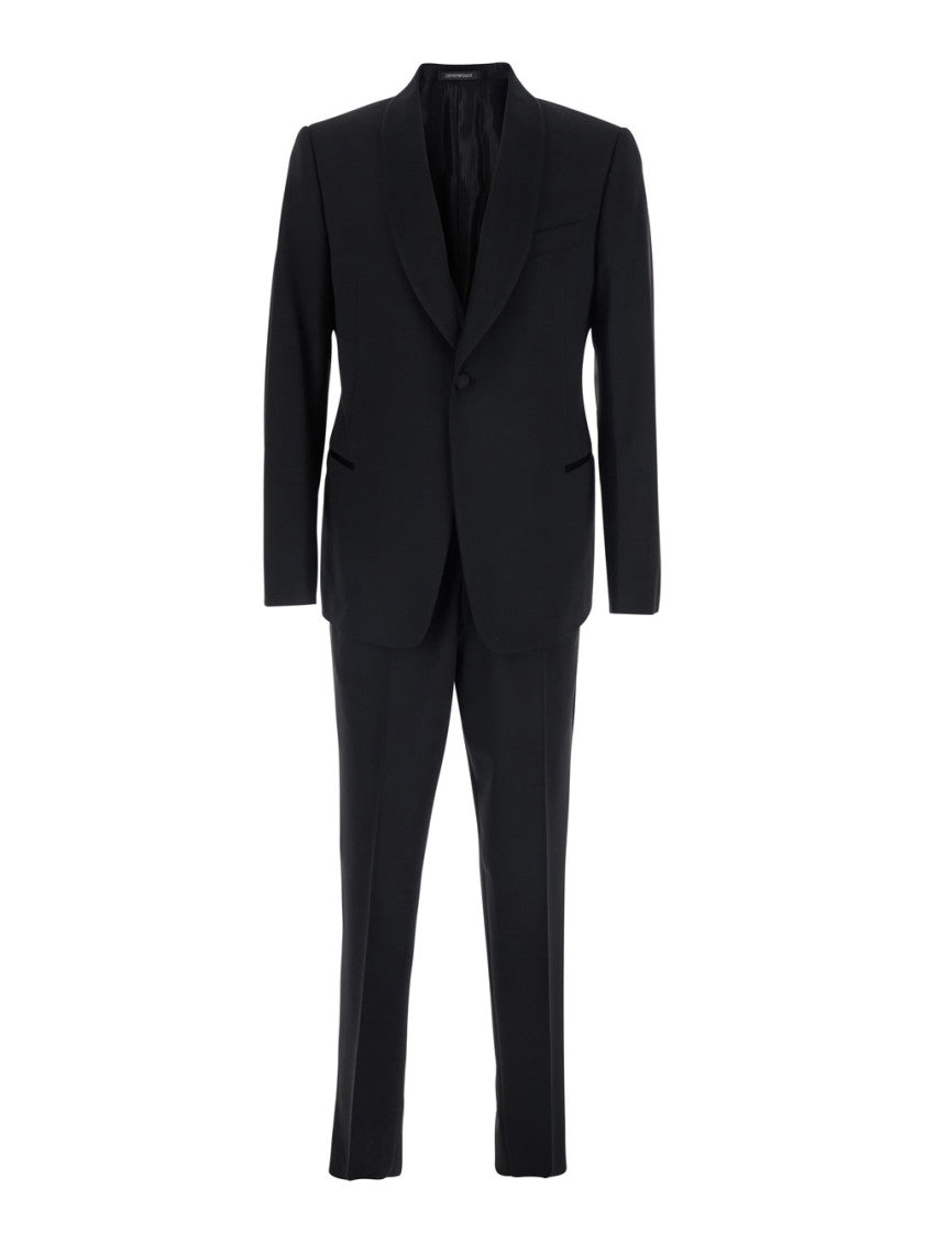 Black Shawl Lapel Tuxedo Suit 1