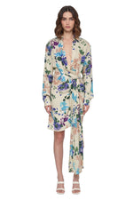 Multicolor Floral V Neck Mini Dress 1