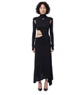 Black Logo Turtle Neck Midi Dress 1