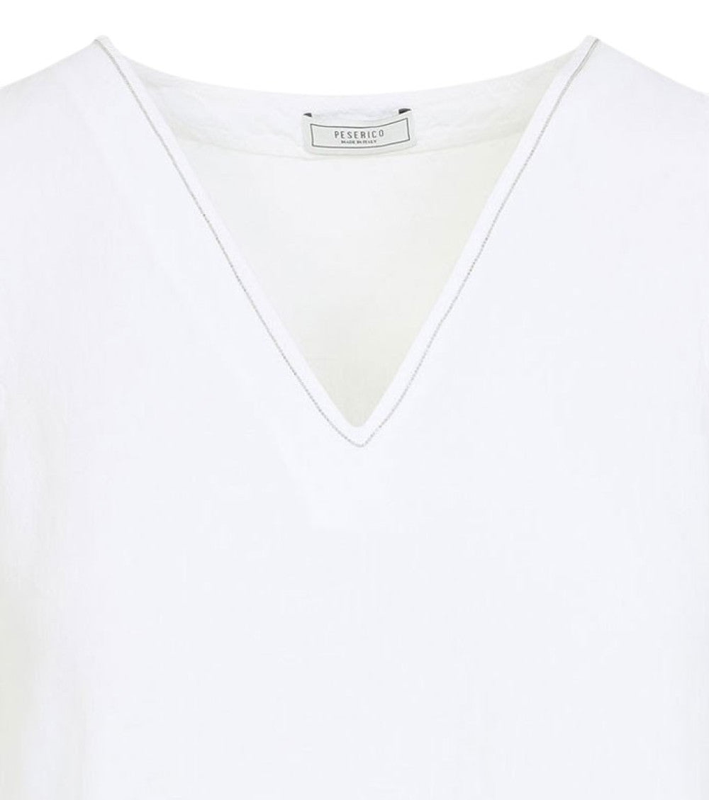 White Solid V Neck Maxi Dress 3