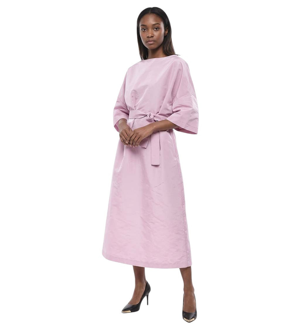 Pink Boat Neck Midi Dress 1