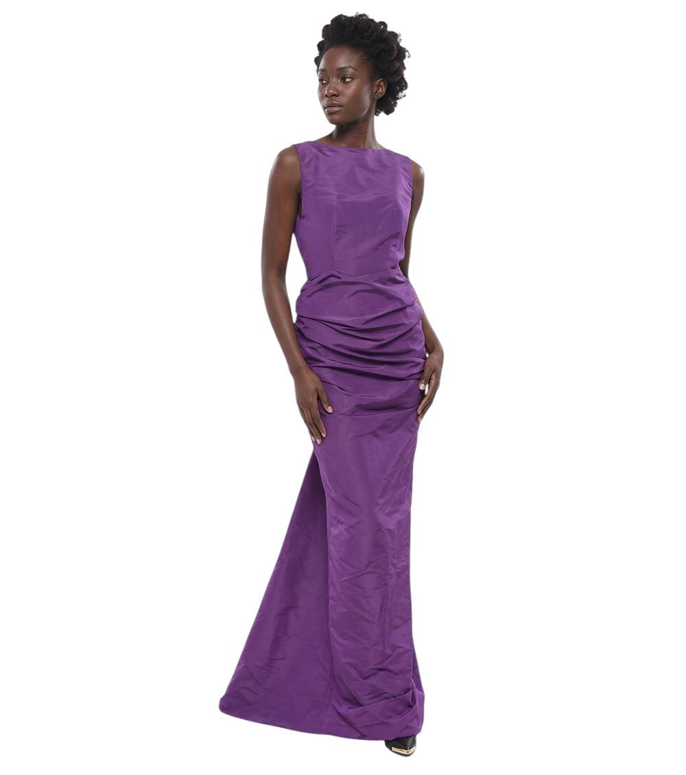 Purple Round Neck Maxi Dress 1