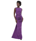 Purple Round Neck Maxi Dress 1
