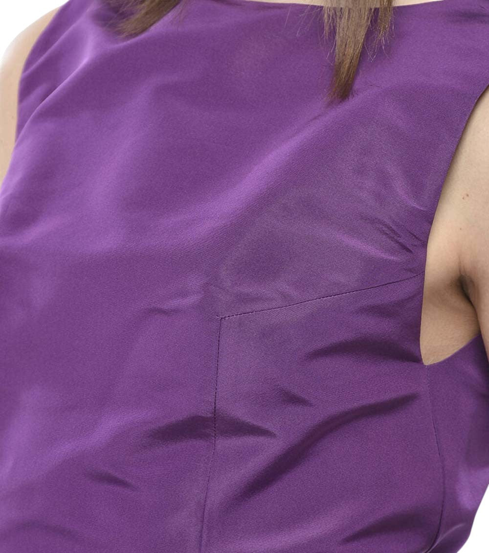 Purple Round Neck Maxi Dress 3