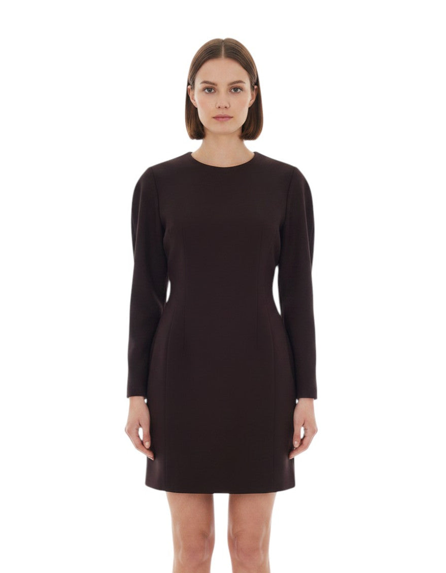 Dark Brown Round Neck Mini Dress 1