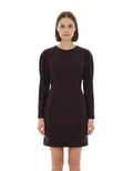 Dark Brown Round Neck Mini Dress 1