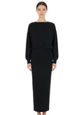 Black Boat Neck Maxi Dress 1