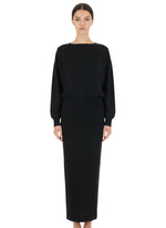 Black Boat Neck Maxi Dress 1