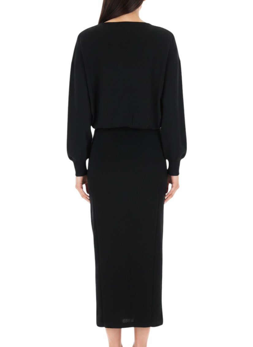 Black Boat Neck Maxi Dress 2