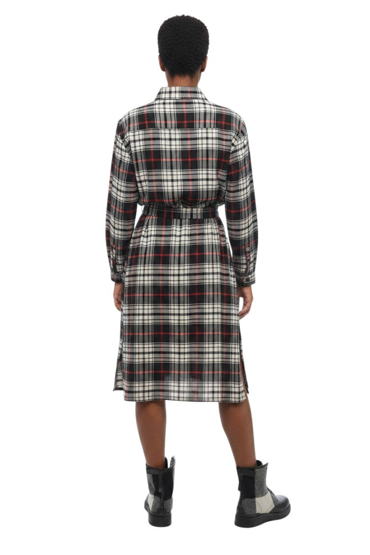 Multicolor Checks Shirt Collar Dress 2