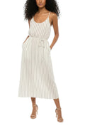 BlackWhite Stripes Scoop Neck Midi Dress 1