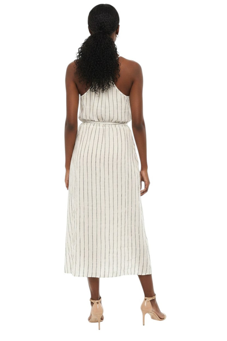 BlackWhite Stripes Scoop Neck Midi Dress 2