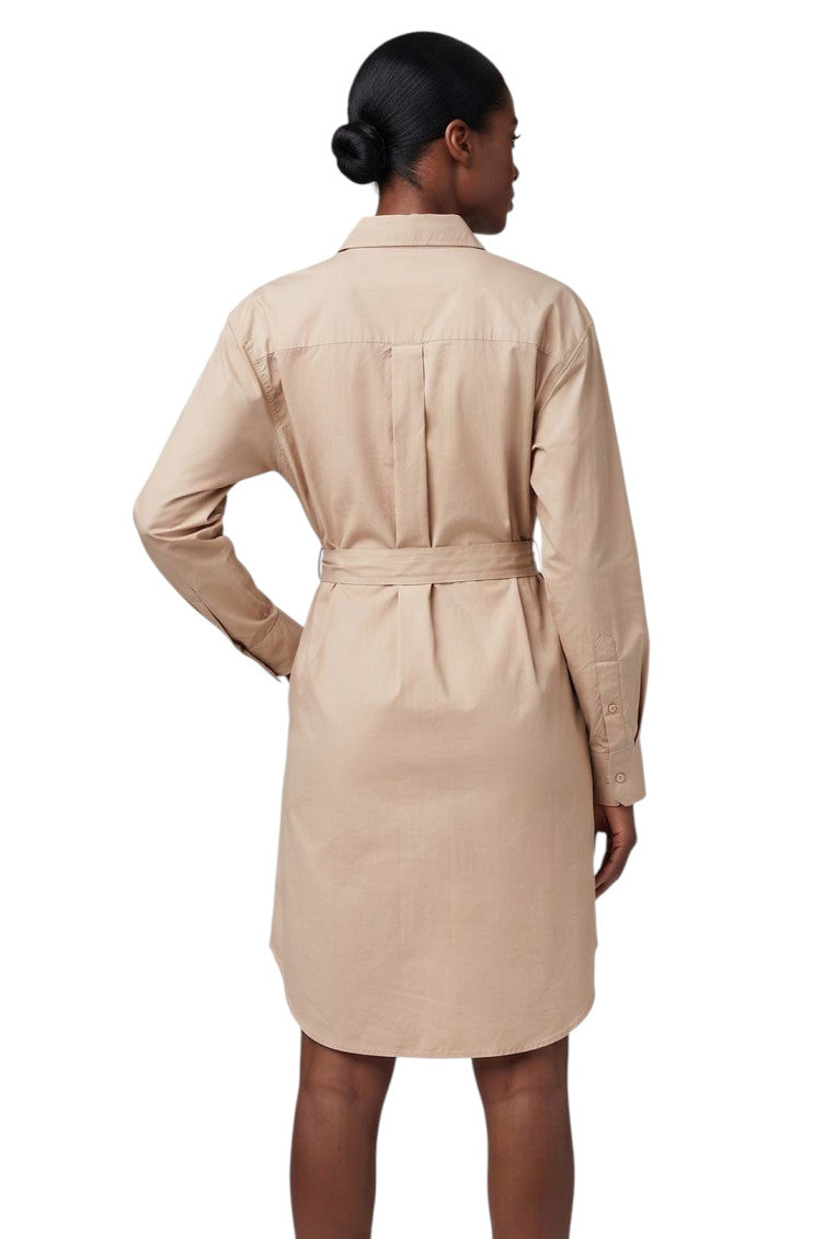 Beige Shirt Collar Mini Dress 2
