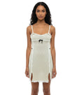 Off White Geometric Sweet Heart Neck Dress 1
