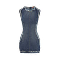 Light Blue Distressed Round Neck Mini Dress 1