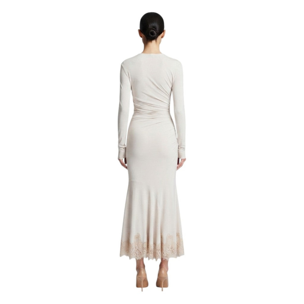 Ivory Crew Neck Midi Dress 2