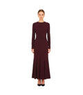 Burgundy Crew Neck Midi Dress 1