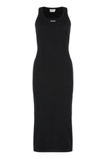 Black Textured Crew Neck Midi Dress 1