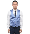 Blue V Neck Waistcoat 1