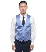 Blue V Neck Waistcoat 1
