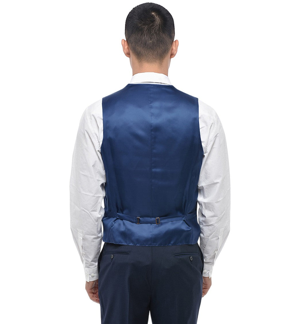 Blue V Neck Waistcoat 2