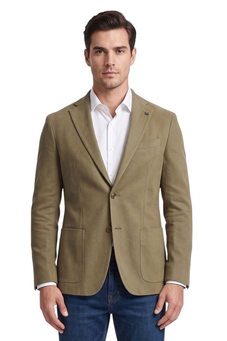 Green Single Breasted Blazer 1