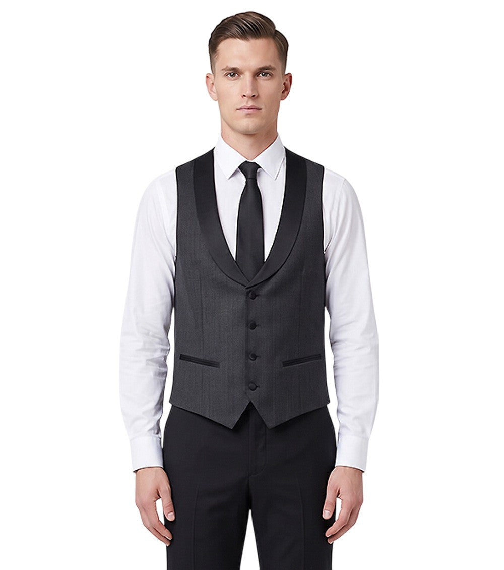 Black Shawl Lapel Waistcoat 1
