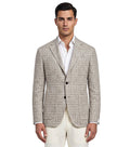 Beige Notched Lapel Blazer 1