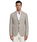 Beige Notched Lapel Blazer 1
