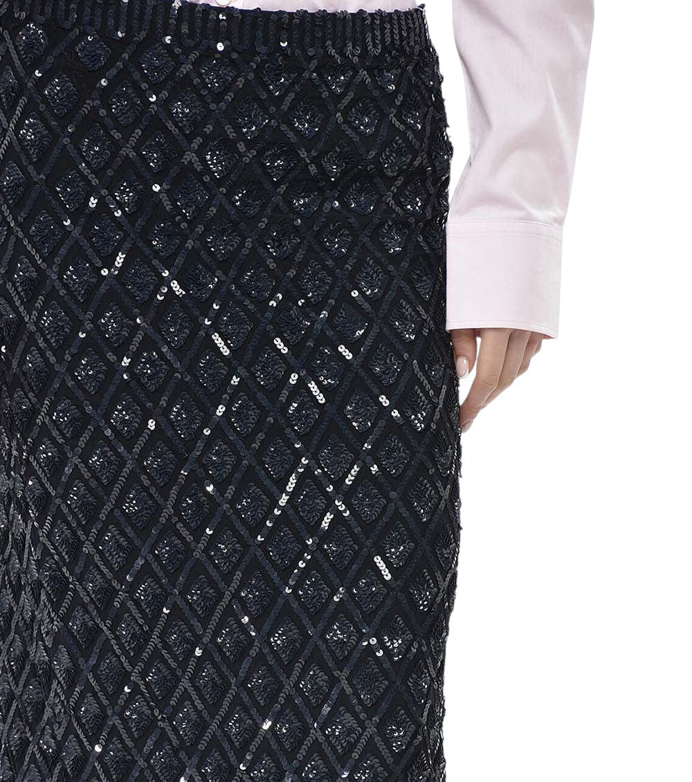 Black Embellished Midi Skirt 3