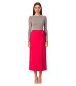 Dark Pink Solid Midi Skirt 1