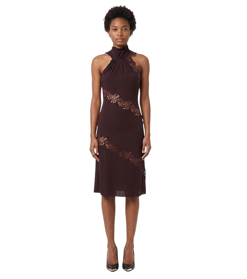 Maroon Halter Neck Dress 1