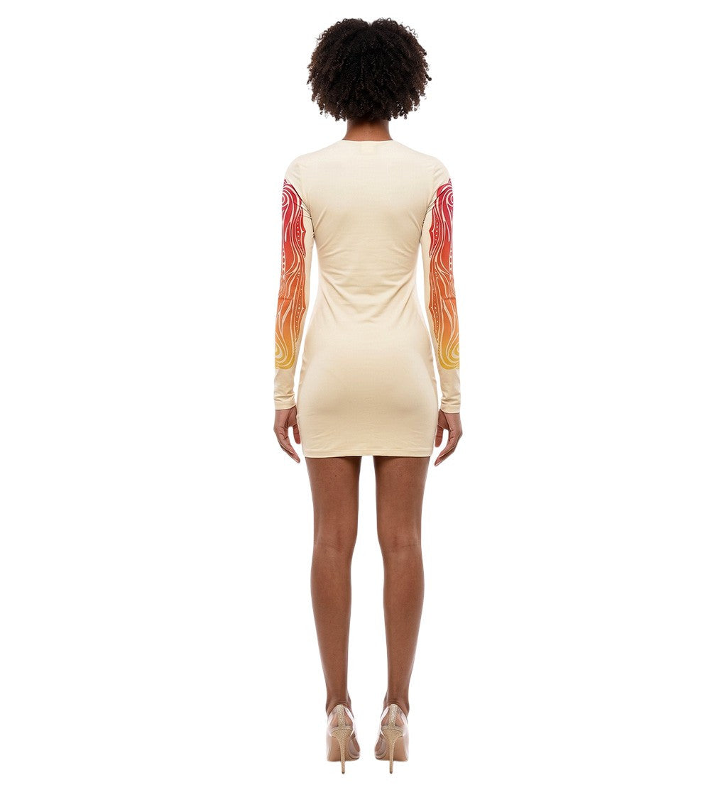 Multicolor Graphic Round Neck Mini Dress 2