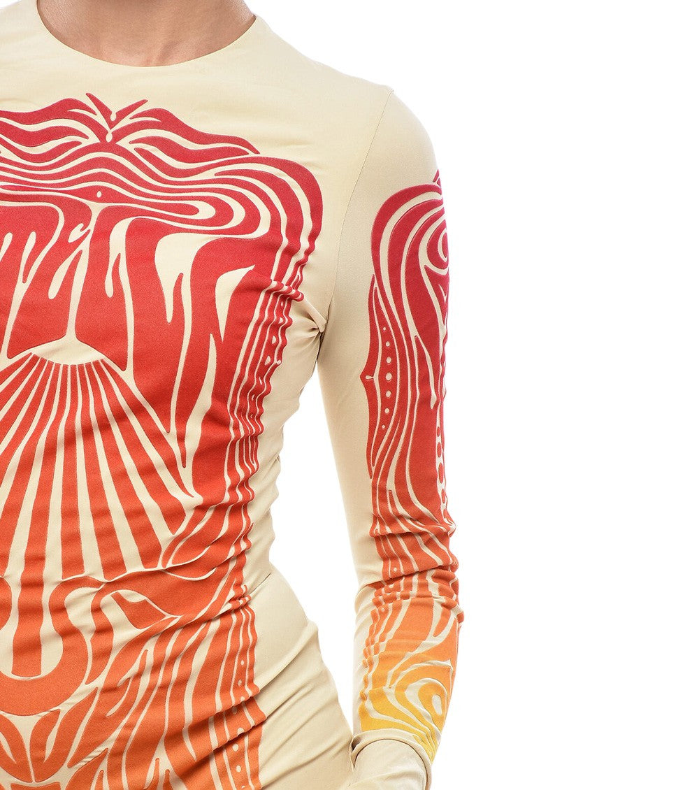 Multicolor Graphic Round Neck Mini Dress 3