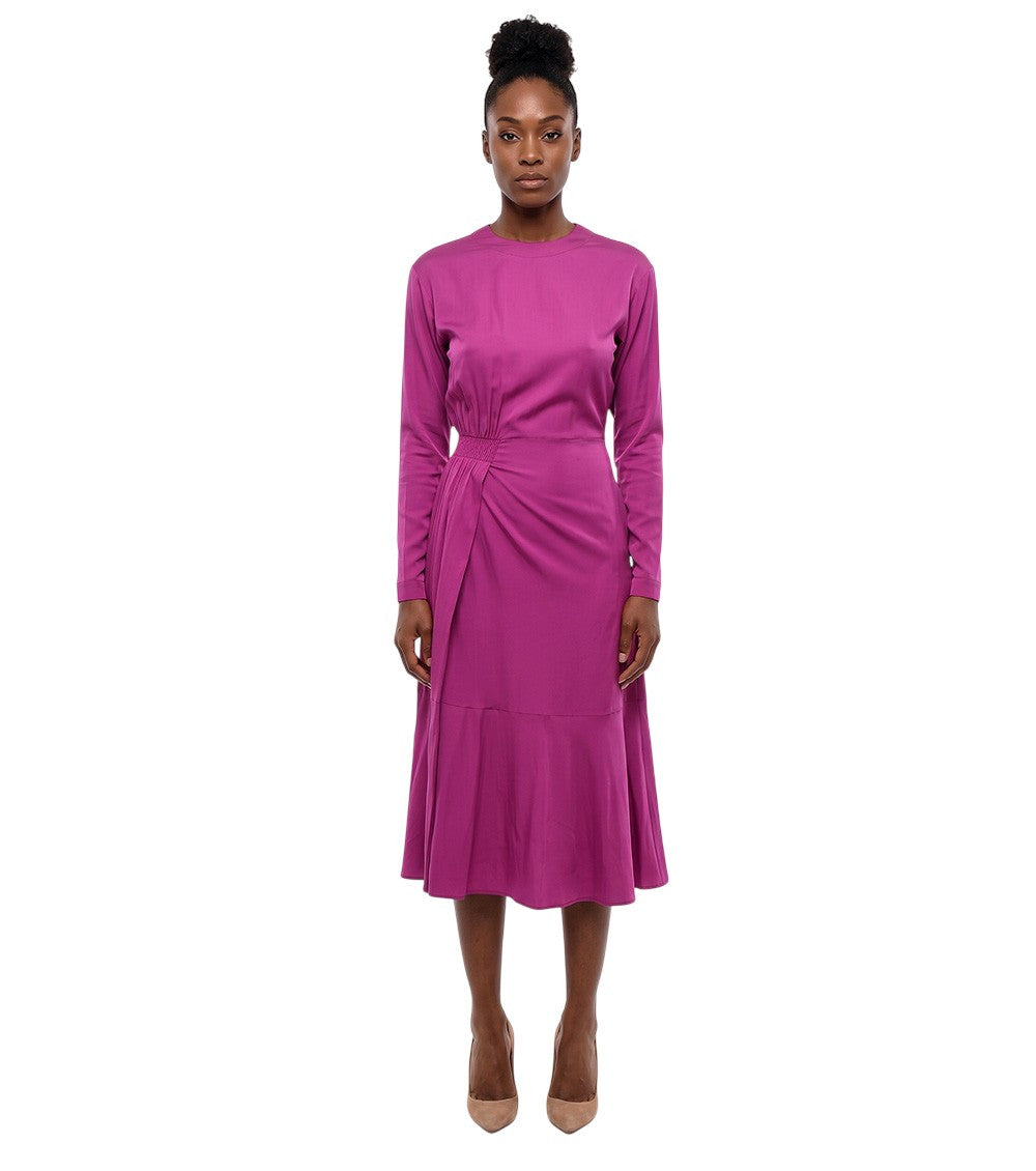 Purple Crew Neck Midi Dress 1