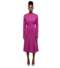 Purple Crew Neck Midi Dress 1