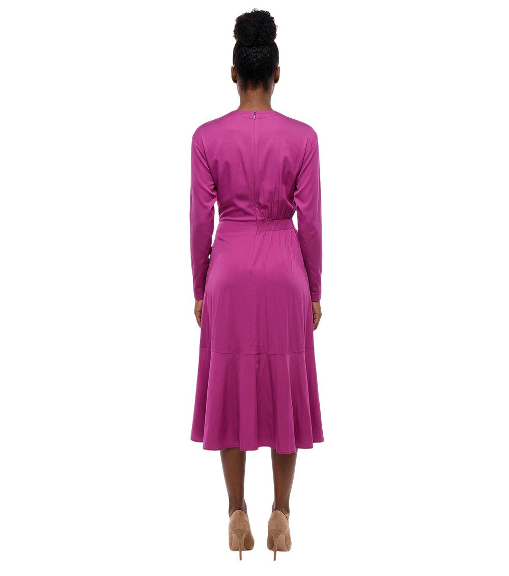 Purple Crew Neck Midi Dress 2
