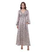 Multicolor Floral V Neck Maxi Dress 1