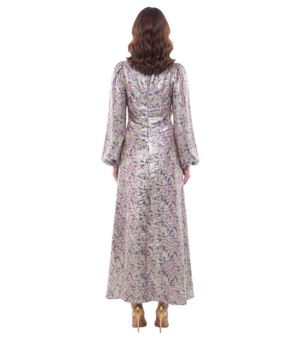 Multicolor Floral V Neck Maxi Dress 2