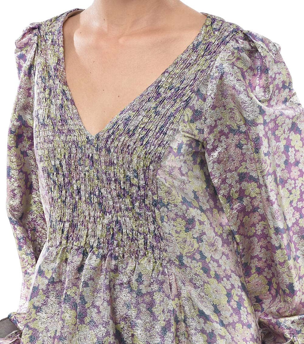 Multicolor Floral V Neck Maxi Dress 3