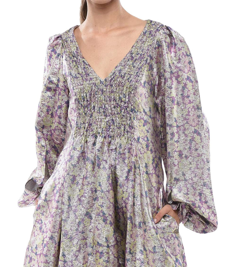 Multicolor Floral V Neck Maxi Dress 4