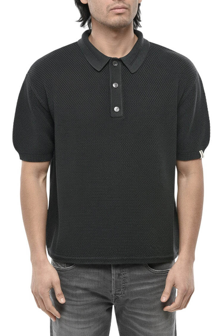 Dark Grey Knitted Polo 1