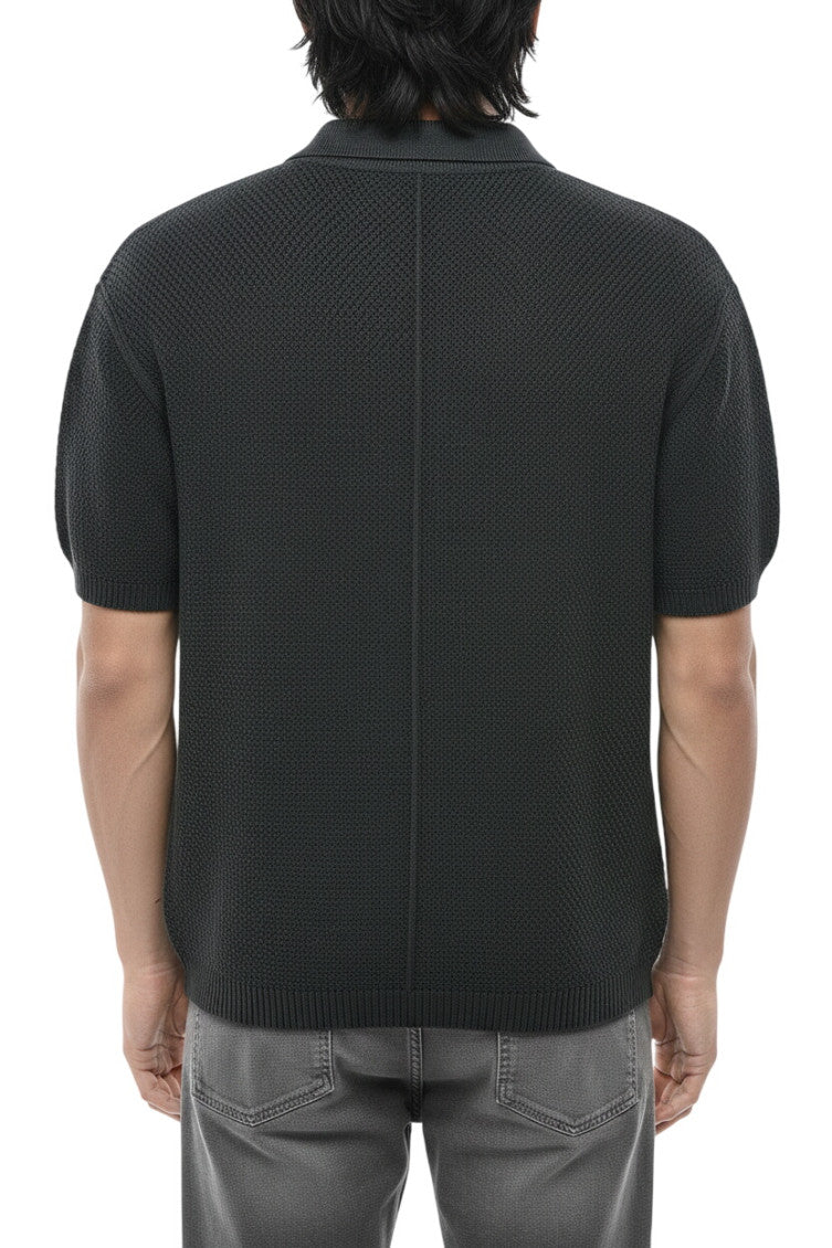 Dark Grey Knitted Polo 2